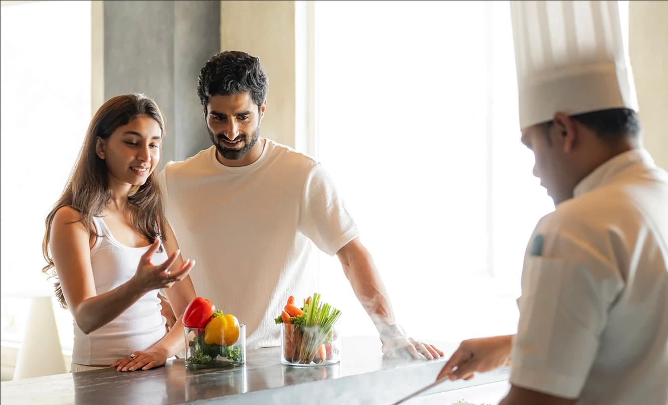 Chef and team in healing kitchen